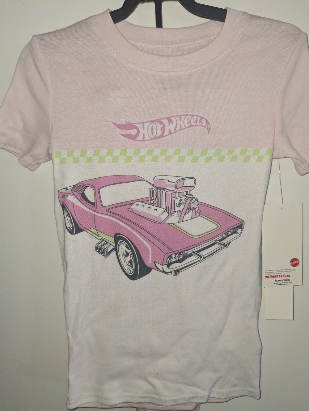 Kids' Pink Graphic PJ Set - Classic Muscle Car